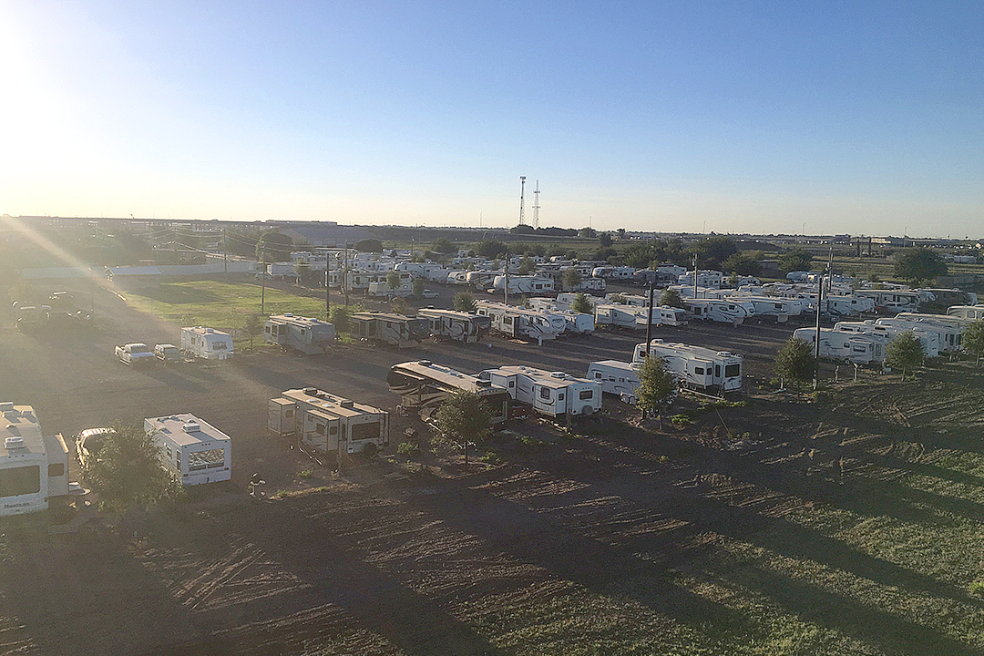 Aerial View of Stanley RV Park in Midland, TX