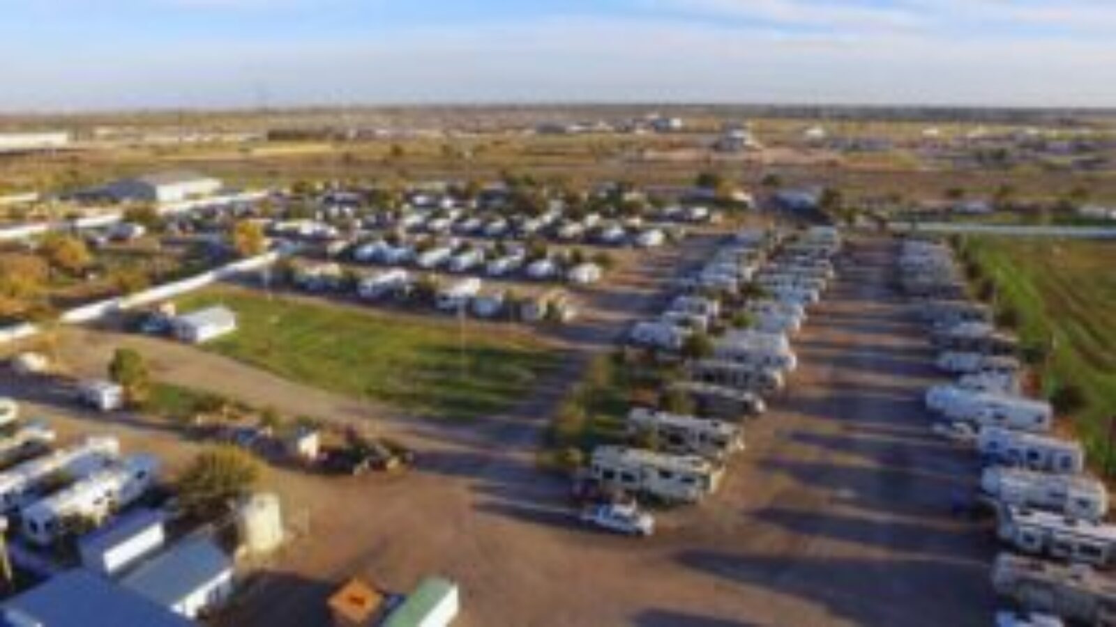 Aerial shot of Stanley RV Park, one of the best RV spaces in Midland, TX